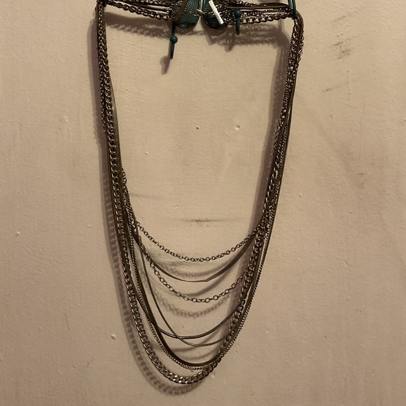 Silver Multi- Chain Necklace - Picture 2 of 5
